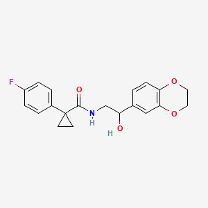 molecular formula C20H20FNO4 B2867830 N-(2-(2,3-dihydrobenzo[b][1,4]dioxin-6-yl)-2-hydroxyethyl)-1-(4-fluorophenyl)cyclopropanecarboxamide CAS No. 2034243-11-1