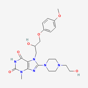 7-(2-hydroxy-3-(4-methoxyphenoxy)propyl)-8-(4-(2-hydroxyethyl)piperazin-1-yl)-3-methyl-1H-purine-2,6(3H,7H)-dione