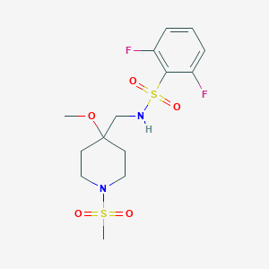 2,6-difluoro-N-[(1-methanesulfonyl-4-methoxypiperidin-4-yl)methyl]benzene-1-sulfonamide