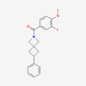 molecular formula C20H20FNO2 B2867846 (3-Fluoro-4-methoxyphenyl)-(6-phenyl-2-azaspiro[3.3]heptan-2-yl)methanone CAS No. 2379977-93-0