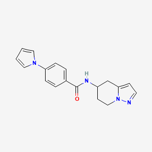 molecular formula C18H18N4O B2867854 4-(1H-pyrrol-1-yl)-N-(4,5,6,7-tetrahydropyrazolo[1,5-a]pyridin-5-yl)benzamide CAS No. 2034587-33-0