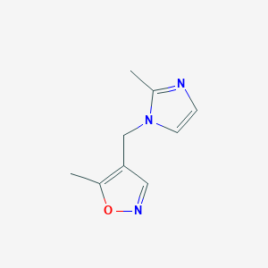 molecular formula C9H11N3O B2867856 5-甲基-4-((2-甲基-1H-咪唑-1-基)甲基)异恶唑 CAS No. 1865116-87-5