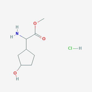 Methyl 2-amino-2-(3-hydroxycyclopentyl)acetate;hydrochloride