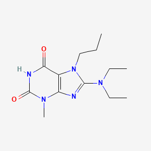 molecular formula C13H21N5O2 B2867874 8-(diethylamino)-3-methyl-7-propyl-2,3,6,7-tetrahydro-1H-purine-2,6-dione CAS No. 301353-83-3