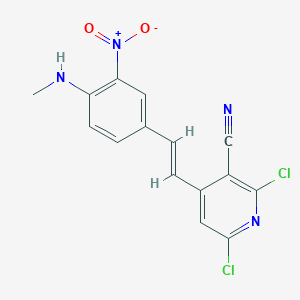 2,6-Dichloro-4-[(E)-2-[4-(methylamino)-3-nitrophenyl]ethenyl]pyridine-3-carbonitrile