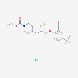 molecular formula C24H41ClN2O4 B2867881 4-(3-(2,4-二叔丁基苯氧基)-2-羟基丙基)哌嗪-1-羧酸乙酯盐酸盐 CAS No. 1185004-03-8