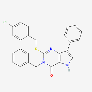 3-benzyl-2-((4-chlorobenzyl)thio)-7-phenyl-3H-pyrrolo[3,2-d]pyrimidin-4(5H)-one