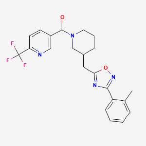 (3-((3-(o-Tolyl)-1,2,4-oxadiazol-5-yl)methyl)piperidin-1-yl)(6-(trifluoromethyl)pyridin-3-yl)methanone