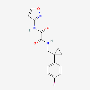 molecular formula C15H14FN3O3 B2867890 N1-((1-(4-fluorophenyl)cyclopropyl)methyl)-N2-(isoxazol-3-yl)oxalamide CAS No. 1049362-55-1