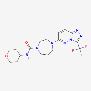 molecular formula C17H22F3N7O2 B2867895 N-(Oxan-4-yl)-4-[3-(trifluoromethyl)-[1,2,4]triazolo[4,3-b]pyridazin-6-yl]-1,4-diazepane-1-carboxamide CAS No. 2380083-47-4