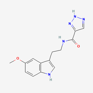 molecular formula C14H15N5O2 B2867901 N-(2-(5-methoxy-1H-indol-3-yl)ethyl)-1H-1,2,3-triazole-5-carboxamide CAS No. 2034535-64-1