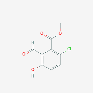 molecular formula C9H7ClO4 B2867912 6-Chloro-2-formyl-3-hydroxy-benzoic acid methyl ester CAS No. 1427373-63-4