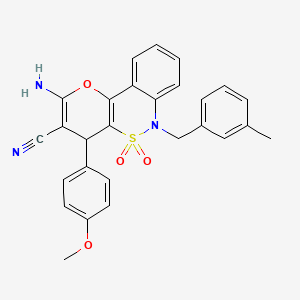 2-Amino-4-(4-methoxyphenyl)-6-(3-methylbenzyl)-4,6-dihydropyrano[3,2-c][2,1]benzothiazine-3-carbonitrile 5,5-dioxide