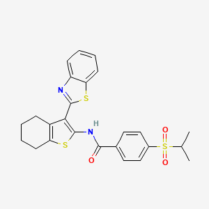 molecular formula C25H24N2O3S3 B2867917 N-(3-(benzo[d]thiazol-2-yl)-4,5,6,7-tetrahydrobenzo[b]thiophen-2-yl)-4-(isopropylsulfonyl)benzamide CAS No. 919847-60-2