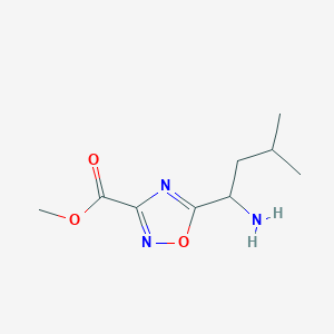 molecular formula C9H15N3O3 B2867918 Methyl 5-(1-amino-3-methylbutyl)-1,2,4-oxadiazole-3-carboxylate CAS No. 2166647-85-2