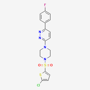 molecular formula C18H16ClFN4O2S2 B2867920 3-(4-((5-氯噻吩-2-基)磺酰基)哌嗪-1-基)-6-(4-氟苯基)哒嗪 CAS No. 1021070-60-9