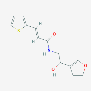 molecular formula C13H13NO3S B2867929 (E)-N-(2-(furan-3-yl)-2-hydroxyethyl)-3-(thiophen-2-yl)acrylamide CAS No. 1396892-36-6