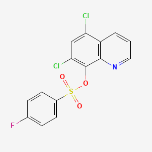 molecular formula C15H8Cl2FNO3S B2867937 5,7-二氯-8-喹啉基4-氟苯磺酸盐 CAS No. 325811-59-4