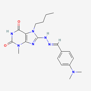 (E)-7-butyl-8-(2-(4-(dimethylamino)benzylidene)hydrazinyl)-3-methyl-1H-purine-2,6(3H,7H)-dione