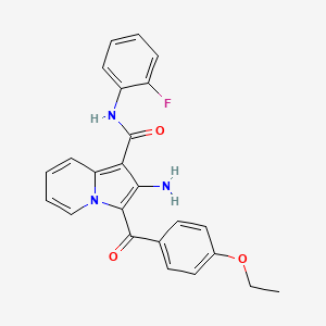 molecular formula C24H20FN3O3 B2867941 2-氨基-3-(4-乙氧基苯甲酰基)-N-(2-氟苯基)吲哚并[1,2-b]氮杂菲-1-甲酰胺 CAS No. 904267-39-6