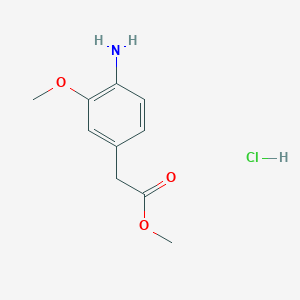 molecular formula C10H14ClNO3 B2867944 2-(4-氨基-3-甲氧基苯基)乙酸甲酯;盐酸盐 CAS No. 2408969-25-3