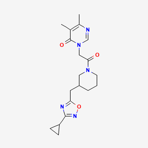 3-(2-(3-((3-cyclopropyl-1,2,4-oxadiazol-5-yl)methyl)piperidin-1-yl)-2-oxoethyl)-5,6-dimethylpyrimidin-4(3H)-one