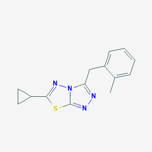 molecular formula C14H14N4S B286795 6-Cyclopropyl-3-(2-methylbenzyl)[1,2,4]triazolo[3,4-b][1,3,4]thiadiazole 