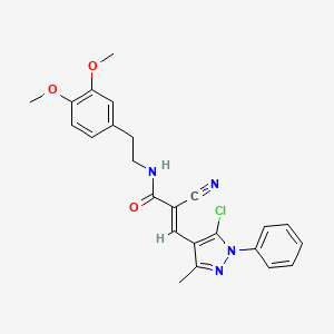 (E)-3-(5-chloro-3-methyl-1-phenylpyrazol-4-yl)-2-cyano-N-[2-(3,4-dimethoxyphenyl)ethyl]prop-2-enamide