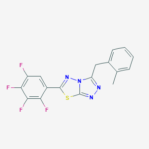 molecular formula C17H10F4N4S B286798 3-(2-Methylbenzyl)-6-(2,3,4,5-tetrafluorophenyl)[1,2,4]triazolo[3,4-b][1,3,4]thiadiazole 