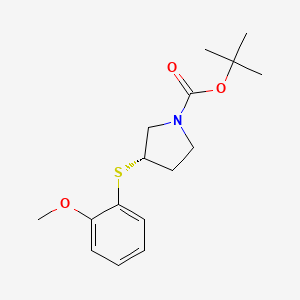molecular formula C16H23NO3S B2867986 (S)-tert-Butyl 3-((2-methoxyphenyl)thio)pyrrolidine-1-carboxylate CAS No. 1354006-79-3