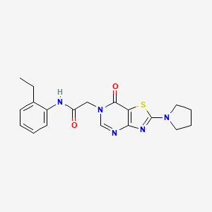 molecular formula C19H21N5O2S B2867988 N-(2-ethylphenyl)-2-(7-oxo-2-(pyrrolidin-1-yl)thiazolo[4,5-d]pyrimidin-6(7H)-yl)acetamide CAS No. 1223900-07-9