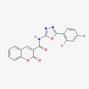 molecular formula C18H9F2N3O4 B2867990 N-(5-(2,4-difluorophenyl)-1,3,4-oxadiazol-2-yl)-2-oxo-2H-chromene-3-carboxamide CAS No. 1172489-55-2