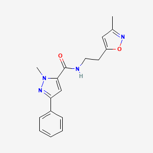 1-methyl-N-(2-(3-methylisoxazol-5-yl)ethyl)-3-phenyl-1H-pyrazole-5-carboxamide