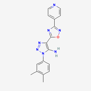 molecular formula C17H15N7O B2868013 3-(3,4-Dimethylphenyl)-5-(3-pyridin-4-yl-1,2,4-oxadiazol-5-yl)triazol-4-amine CAS No. 892767-06-5