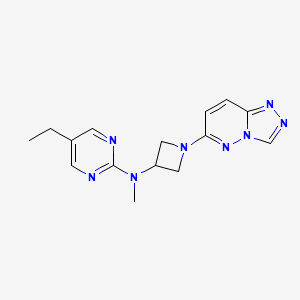 molecular formula C15H18N8 B2868017 N-(1-([1,2,4]triazolo[4,3-b]pyridazin-6-yl)azetidin-3-yl)-5-ethyl-N-methylpyrimidin-2-amine CAS No. 2320664-90-0