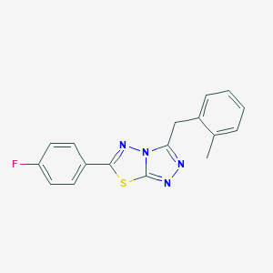 molecular formula C17H13FN4S B286802 6-(4-Fluorophenyl)-3-(2-methylbenzyl)[1,2,4]triazolo[3,4-b][1,3,4]thiadiazole 