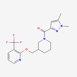 (1,5-Dimethylpyrazol-3-yl)-[3-[[3-(trifluoromethyl)pyridin-2-yl]oxymethyl]piperidin-1-yl]methanone