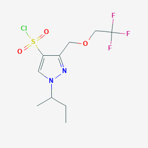 molecular formula C10H14ClF3N2O3S B2868022 1-sec-butyl-3-[(2,2,2-trifluoroethoxy)methyl]-1H-pyrazole-4-sulfonyl chloride CAS No. 1856022-30-4