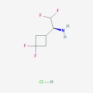 molecular formula C6H10ClF4N B2868026 (1S)-1-(3,3-二氟环丁基)-2,2-二氟乙胺；盐酸盐 CAS No. 2490344-56-2