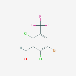 molecular formula C8H2BrCl2F3O B2868032 3-Bromo-2,6-dichloro-5-(trifluoromethyl)benzaldehyde CAS No. 2512189-45-4