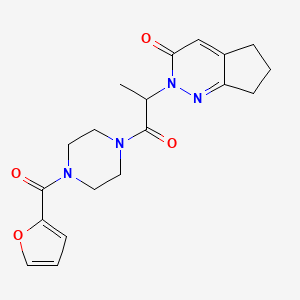 2-(1-(4-(furan-2-carbonyl)piperazin-1-yl)-1-oxopropan-2-yl)-6,7-dihydro-2H-cyclopenta[c]pyridazin-3(5H)-one