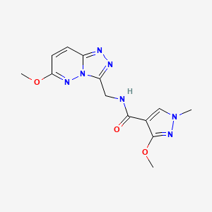 molecular formula C13H15N7O3 B2868040 3-methoxy-N-((6-methoxy-[1,2,4]triazolo[4,3-b]pyridazin-3-yl)methyl)-1-methyl-1H-pyrazole-4-carboxamide CAS No. 2034416-23-2