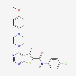 molecular formula C25H24ClN5O2S B2868041 N-(4-chlorophenyl)-4-[4-(4-methoxyphenyl)piperazin-1-yl]-5-methylthieno[2,3-d]pyrimidine-6-carboxamide CAS No. 441720-56-5