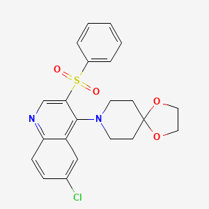 8-[3-(Benzenesulfonyl)-6-chloroquinolin-4-yl]-1,4-dioxa-8-azaspiro[4.5]decane
