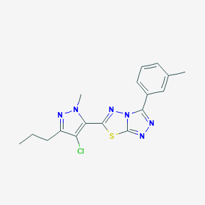 molecular formula C17H17ClN6S B286805 6-(4-chloro-1-methyl-3-propyl-1H-pyrazol-5-yl)-3-(3-methylphenyl)[1,2,4]triazolo[3,4-b][1,3,4]thiadiazole 