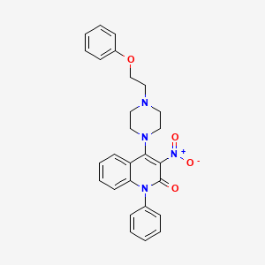 molecular formula C27H26N4O4 B2868050 3-硝基-4-(4-(2-苯氧基乙基)哌嗪-1-基)-1-苯基喹啉-2(1H)-酮 CAS No. 385418-96-2