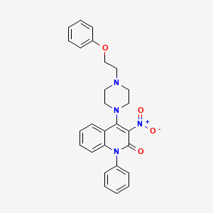 molecular formula C27H26N4O4 B2868050 3-nitro-4-(4-(2-phenoxyethyl)piperazin-1-yl)-1-phenylquinolin-2(1H)-one CAS No. 385418-96-2