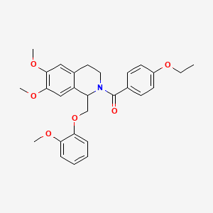 (6,7-dimethoxy-1-((2-methoxyphenoxy)methyl)-3,4-dihydroisoquinolin-2(1H)-yl)(4-ethoxyphenyl)methanone