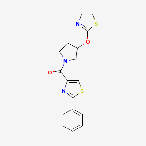 (2-Phenylthiazol-4-yl)(3-(thiazol-2-yloxy)pyrrolidin-1-yl)methanone