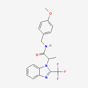 N-(4-methoxybenzyl)-2-[2-(trifluoromethyl)-1H-1,3-benzimidazol-1-yl]propanamide